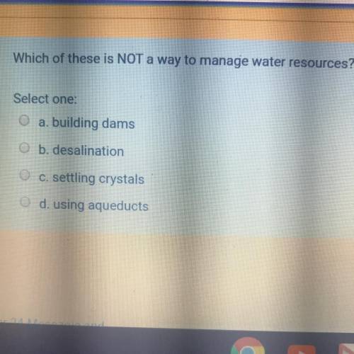 Which of these is NOT a way to manage water resources?