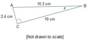 Which equation can be used to solve for the measure of angle ABC? tan(x) = StartFraction 2.4 Over 10