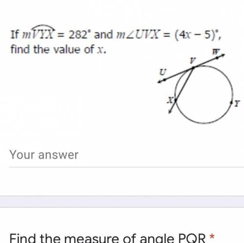 If mVYX =282 and m Please help me