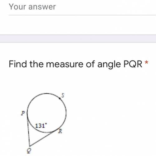 Find the measure of angle PQR Help me please