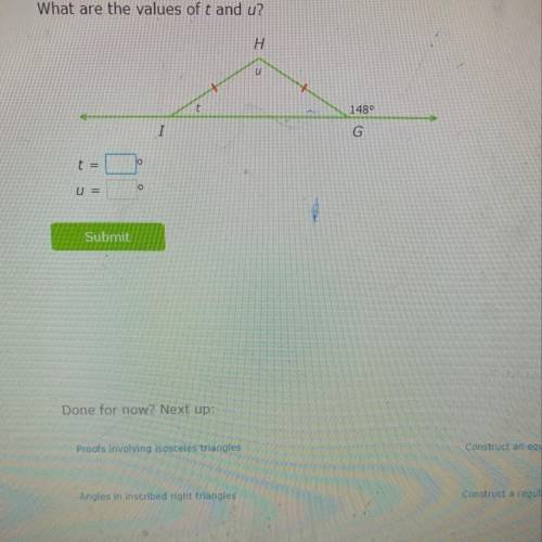 What are the values of t and u