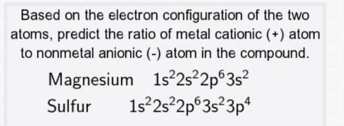 How to figure out the ratio between metal cationic atoms to non metal anionic atom by using the elec