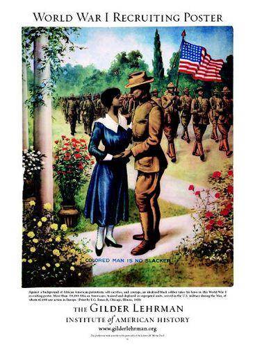 3. The poster shows African American patriotism. What evidence from the poster supports this conclus