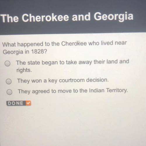 What happened to the Cherokee who lived near Georgia in 1828?
