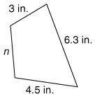 The perimeter of the following figure is 18.6 inches. What is the length of n?