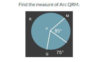 Find the measure of Arc QRM