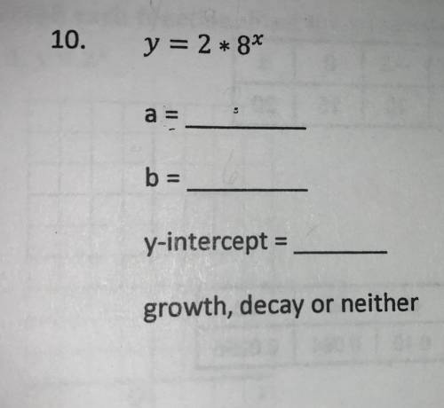 I need help trying to find the y=abx form .....