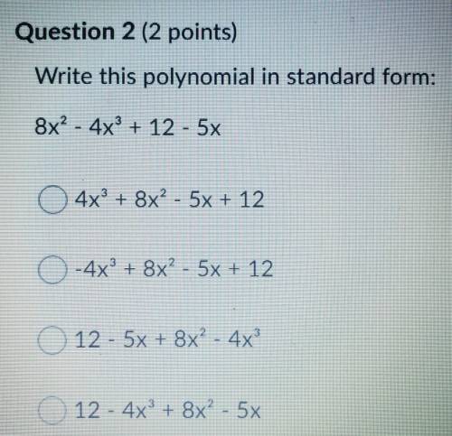 Write this polynomial in standard form