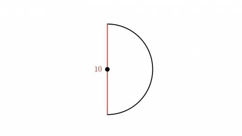 Find the area of the semicircle. Either enter an exact answer in terms of π or use 3.14 for π and en