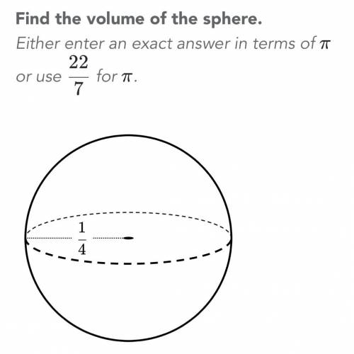 Find the volume of the sphere