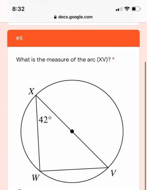 What is the measure of the arc (XV)