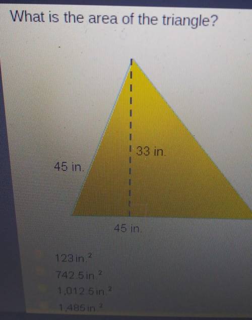 What is the area of the triangle?45 in45 in