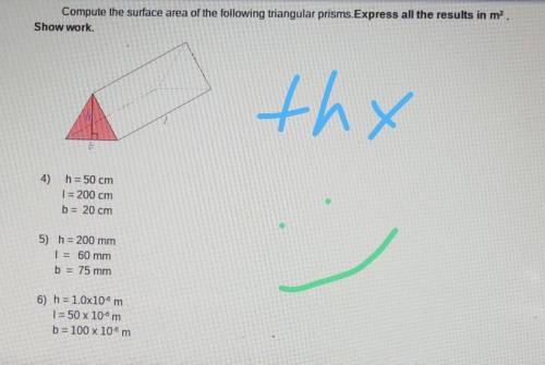 Help me with hw PLEASEEEEsurface area triangular prism
