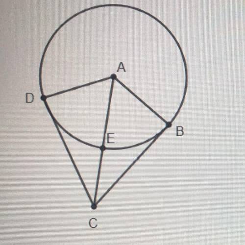 Consider the diagram below where CD and BC are tangent to circle A. CD = 18 cm and CE = 8 cm. What i