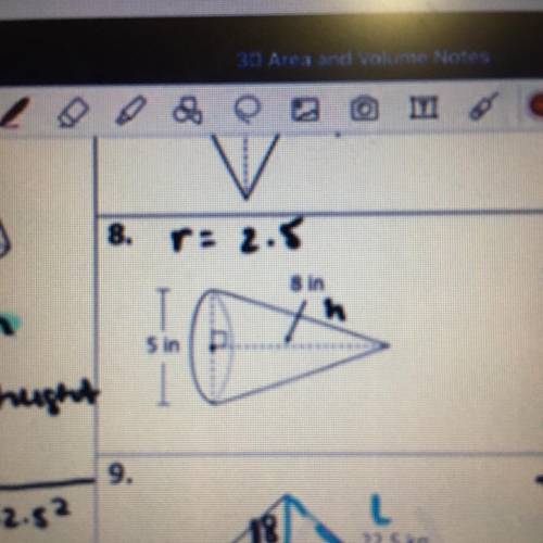 What is the volume of the cone in #8