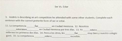 Ser vs Estar: What words are used in the blank spaces?