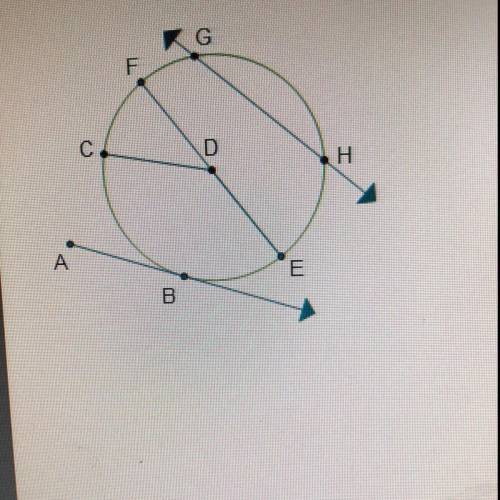 In circle D, which is a secant? O EF ODC O AB