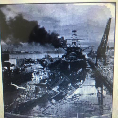 Please help  This picture shows a battleship on fire in Hawaii on December 7, 1941. What was the pri