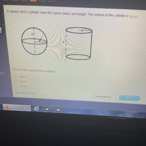 A sphere and cylinder have the same radius and height help me out