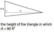 Find the height of the triangle below.  height =_____ft