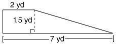 What is the area of the following trapezoid? 13.5 yd 2 3.38 yd 2 6.75 yd 2 8.25 yd 2