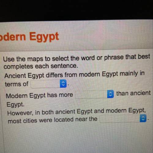 Ancient Egypt differs from modern Egypt mainly in terms of