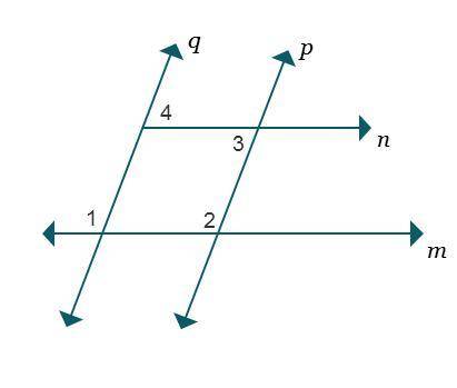 If angle 1 is 110°, what would the other angle measures have to be in order for m || n and q || p? A