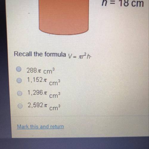 What is the volume of the cylinder ?