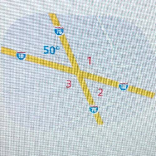 What are the measures of the other three angles formed by the intersection? The measure of. 1- The m