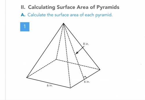 Calculate surface area of pyramids