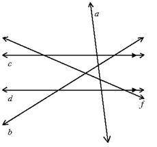Identify the sets of lines to which the given line is a transversal. line a a. lines a and b¸ a and