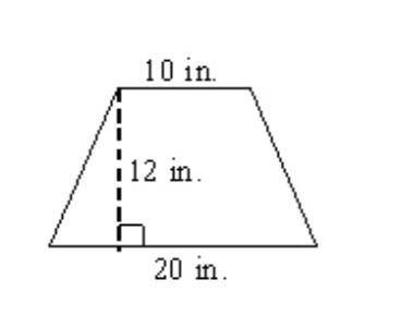 4. Find the area of the polygon Select the appropriate response: A) 1200 sq inches  B) 21 square inc