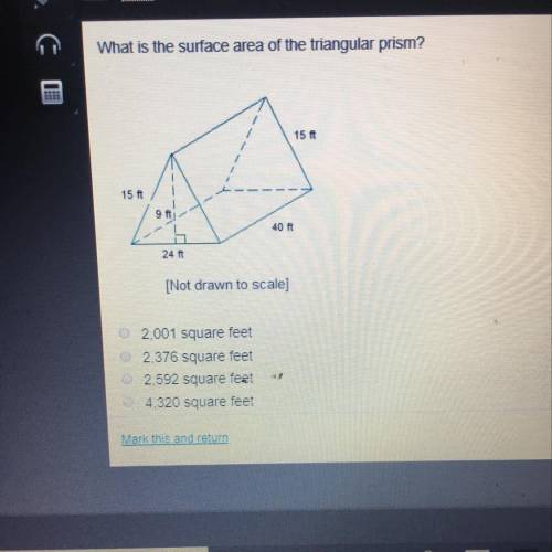 What is the surface area of the triangular prism ?