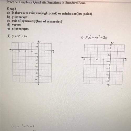 Graphing quadratic functions in standard form
