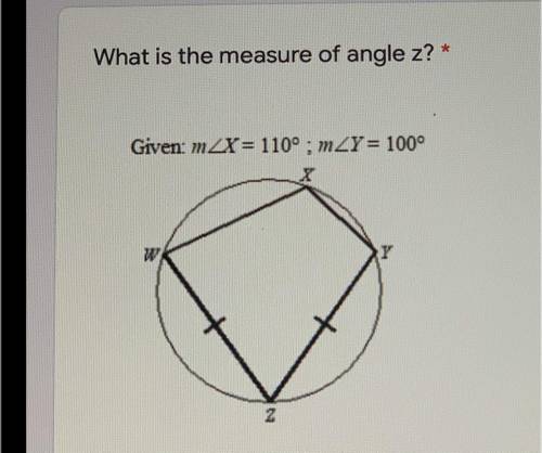 What is the measure of Angle z?