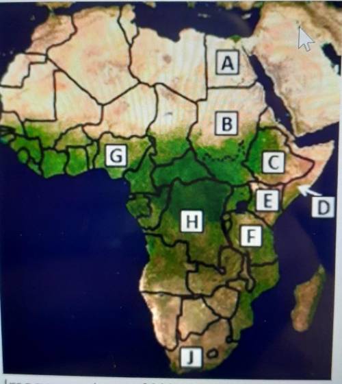 Analyze the map above. Which of the following countries is identified correctly?i. Country A is Egyp
