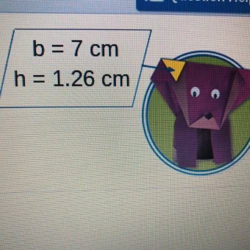 What is the area in square millimeters of the triangle outlined on the origami figure? HELPPPPP