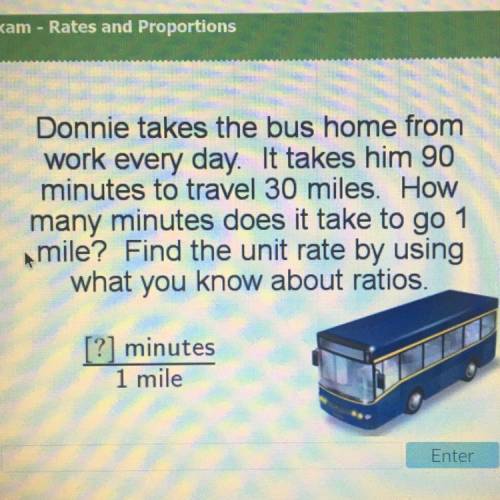 Donnie takes the bus home from work every day. It takes him 90 minutes to travel 30 miles. How many