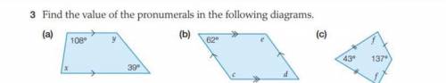 Find the values of pronumerals in the following diagrams. Anyone please....