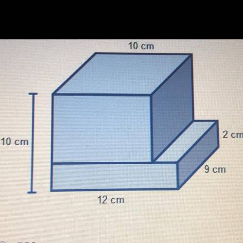 What is the volume of the figure below, in cubic centimeters? 756 936 1008 1080