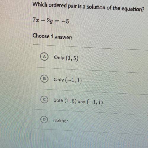 What ordered pair is a solution?