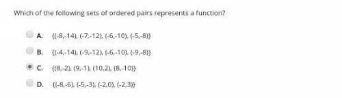 Which of the following ordered pairs represents a function? PLEASE HELP