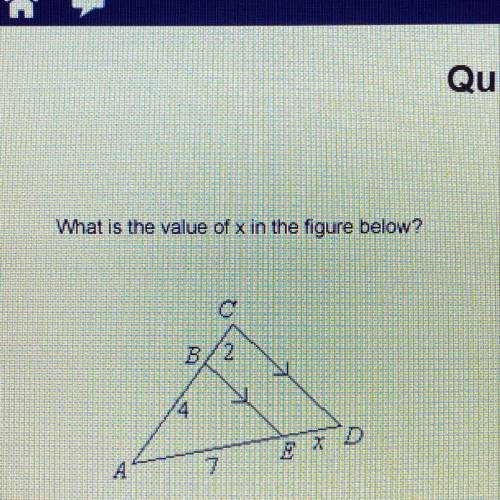 What is the value of x in figure below?