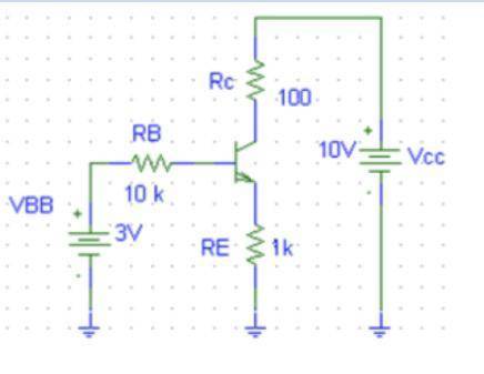 Calculate IB ,IC , IE ,VBB, VCC andαforthe transistor in Figure 2. Assume VCE(sat) = 0.2 V.