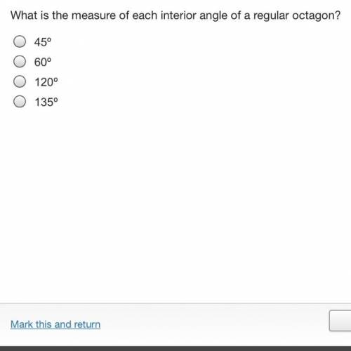 What is the measure of each interior angle of a regular octagon ?