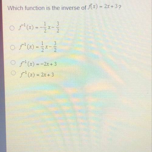 Which function is the inverse of f(x) = 2x + 3?