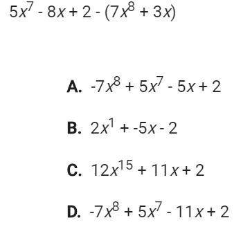 Some help please?  Which polynomial represents the difference below?