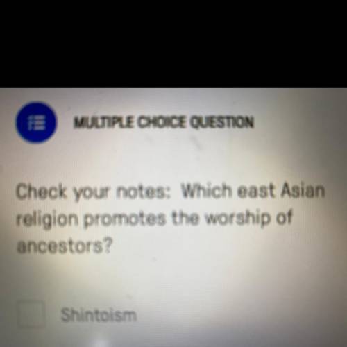 Which East Asian religion promotes the worship of ancestors