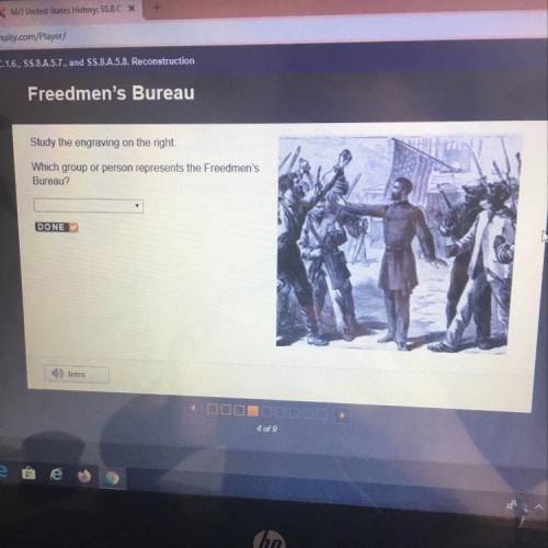 WILL GIVE BRAINLIEST Which group or person represents the Freedmen’s Bureau? A. The group on the lef