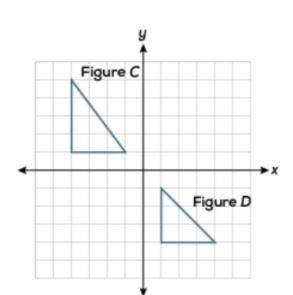 What sequence of rigid transformations takes figure C to figure D? A. a counterclockwise rotation of